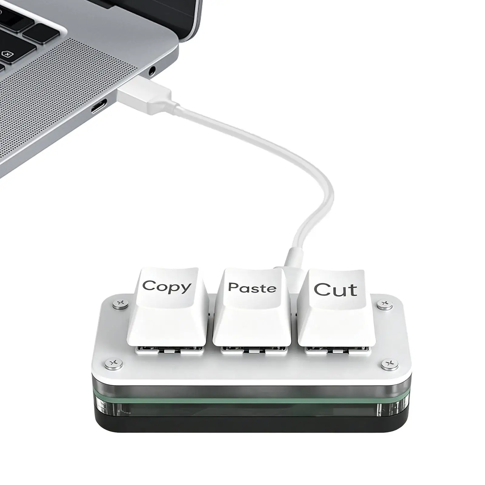 

Small Keyboard 3-Key Portable Small Keypad Computer Cut Copy Paste Keyboard For Home Office Travel Daily Working Playing Game