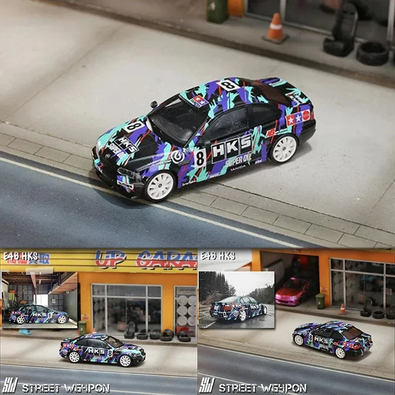 

SW In Stock 1:64 E46 M3 HKS Diecast Diorama Car Model Collection Street Weapon Warrior
