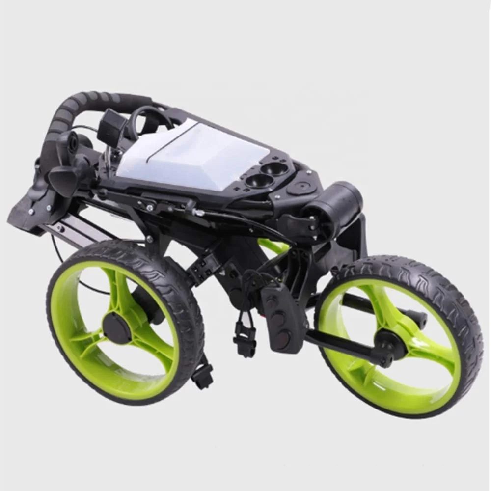 Foldable 3 Wheel Push Pull Cart Golf Trolley