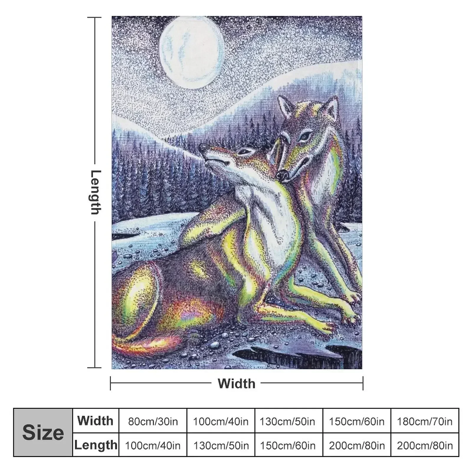 Wolf Nuzzling Throw Blanket Plush Hairy sofa bed Soft Big Blankets