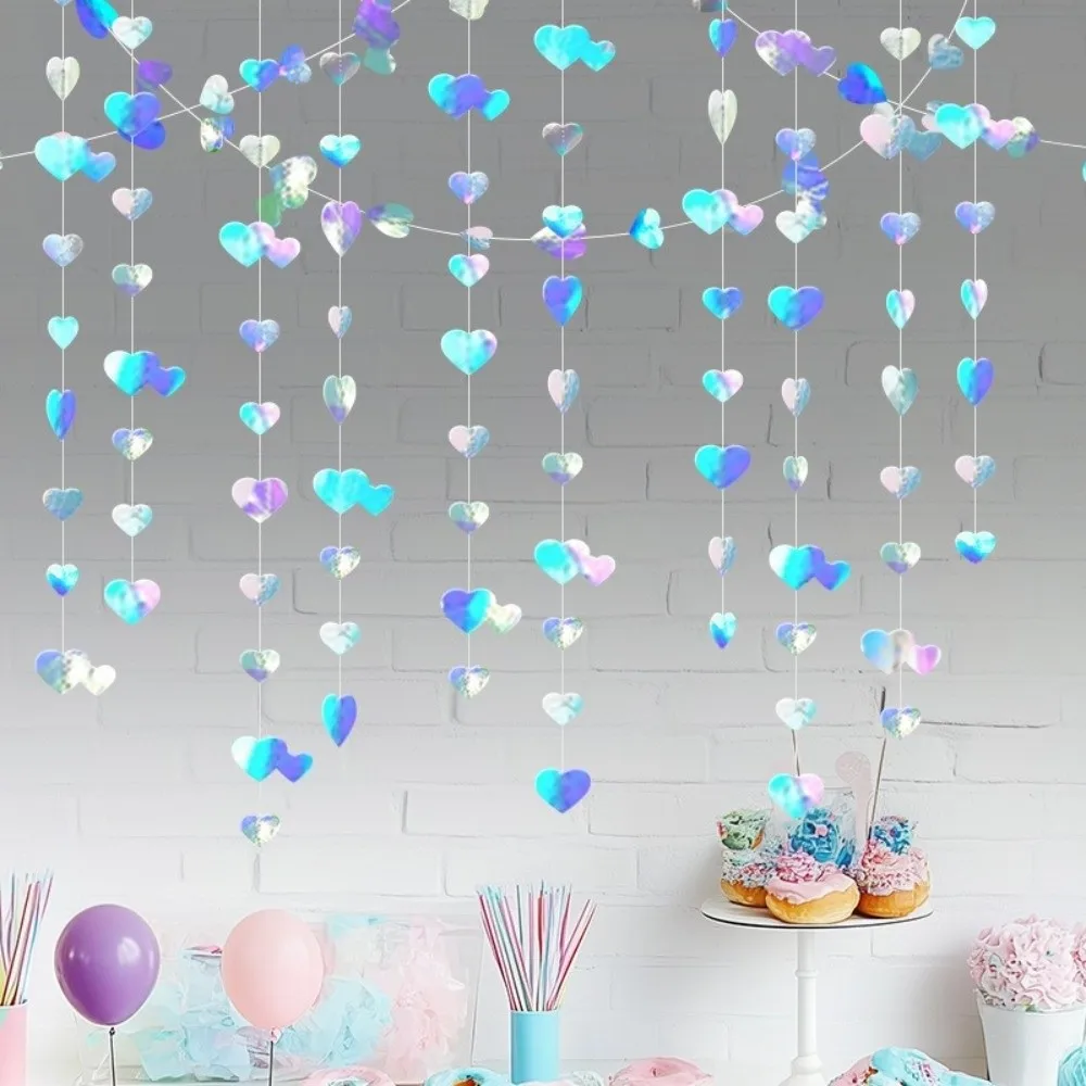 4m Hanging Love Streamer Glitter Romantic Wedding Garland Paper Easy To Install Valentines Day Decoration Garland Mothers Day
