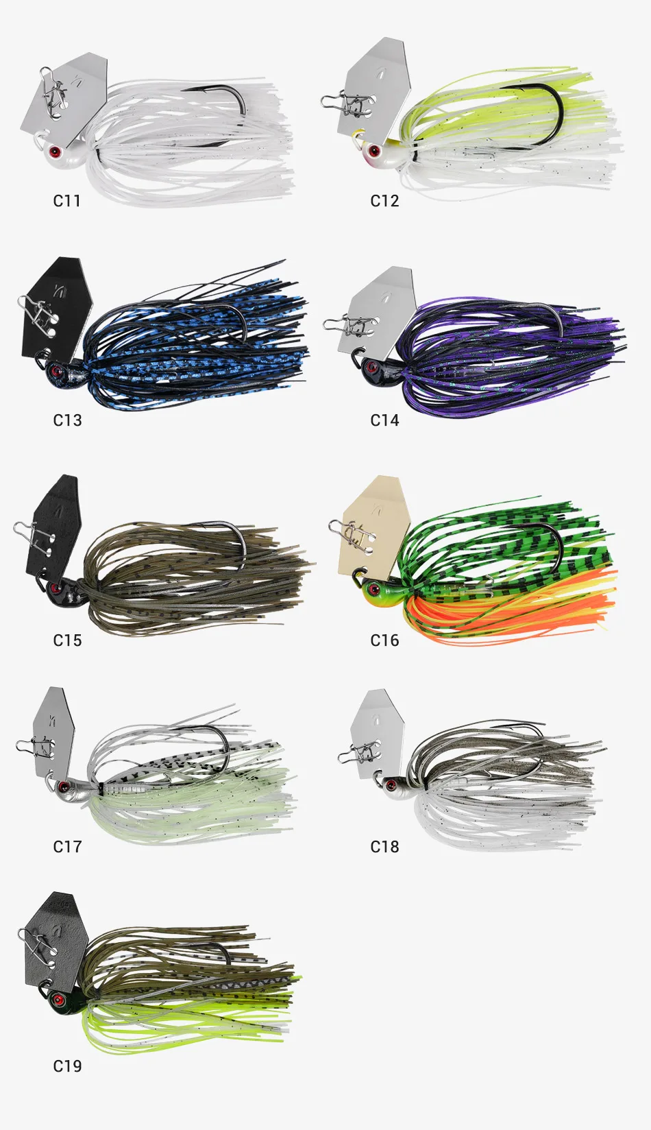 Noeby Chatterbait 10,5g 14g 21g 28g 35g Blatt Jig Nadel Stinger Haken Vibration draht Power Köder Hecht Bass Jig Angeln Köder – Detail 4
