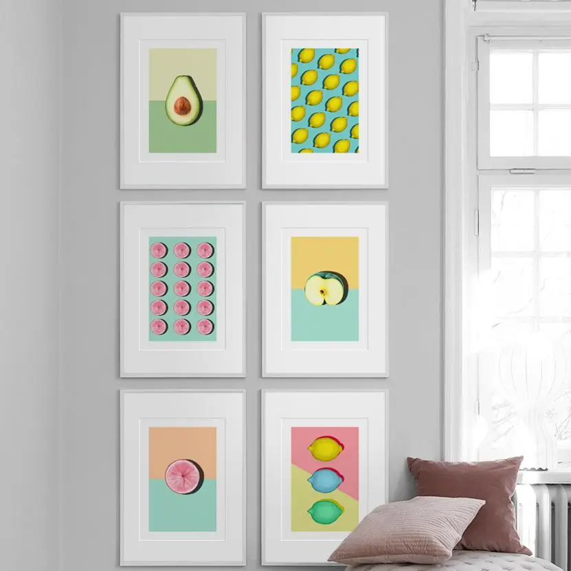 الأفوكادو الليمون التفاح الفاكهة الفنية الرسم على لوحات القماش الجدارية الحديثة الشمال الملصقات والمطبوعات جدار صور لغرفة المعيشة ديسمبر #1