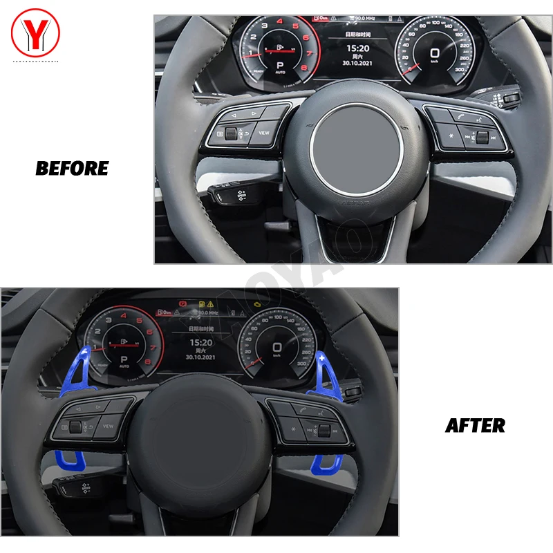 2024 New Design Car Steering Wheel Paddle Shifter For Audi A4L A6L A7 A8 A6 2019-2022  Sticker Accessories