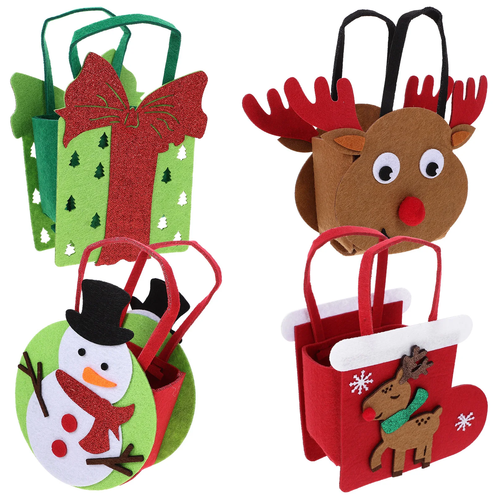 

4pcs Christmas Small For Presents Xmas Felt Tote Bag Small Christmas Gift Bags Bulk Felt Present Bags Large Gift Bag