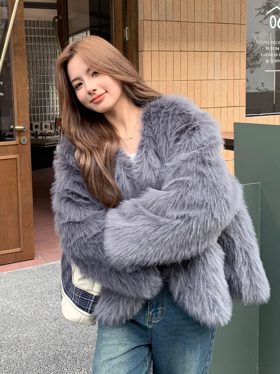 

Пальто из искусственного меха, женские, привлекательные, в форме трубки, карнавал, для мамы, в уличном стиле, натуральный повседневный дизайн, длина, эластичный каблук OL