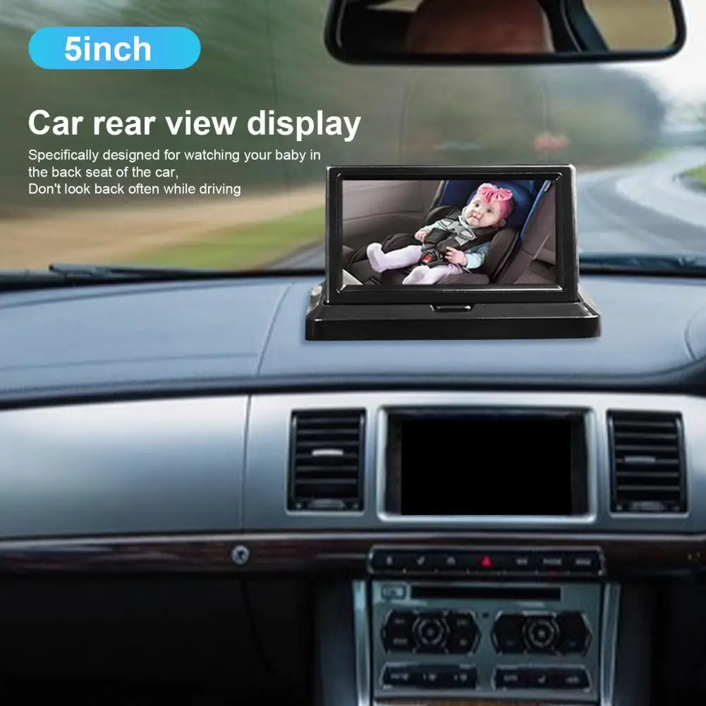 Seat Mirror Camera 360 Degree Rotatable High Clarity Waterproof 5.0-Inch Baby Car Security Rear View Monitor for Car