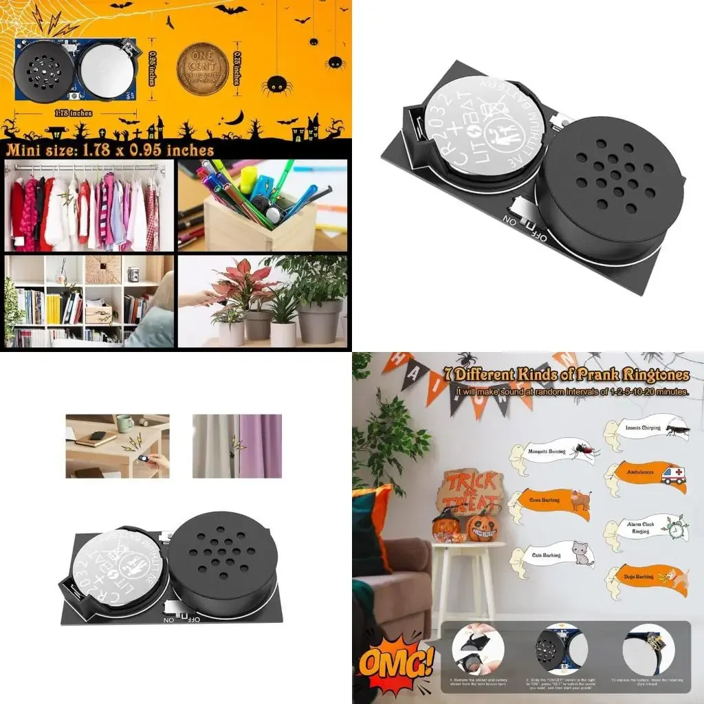 

Multiple Sound Invisible Alarm Clock Prank Noisemaker With Cricket Beep Barks Sound Effects Funny Office Gag Gift 15UB