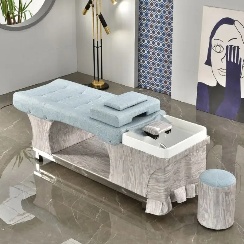 

Classic Modern Wood Salon Shampoo Chair Fashion Cheap Price Shampoo Basin Salon Furniture for Stylists And Salons