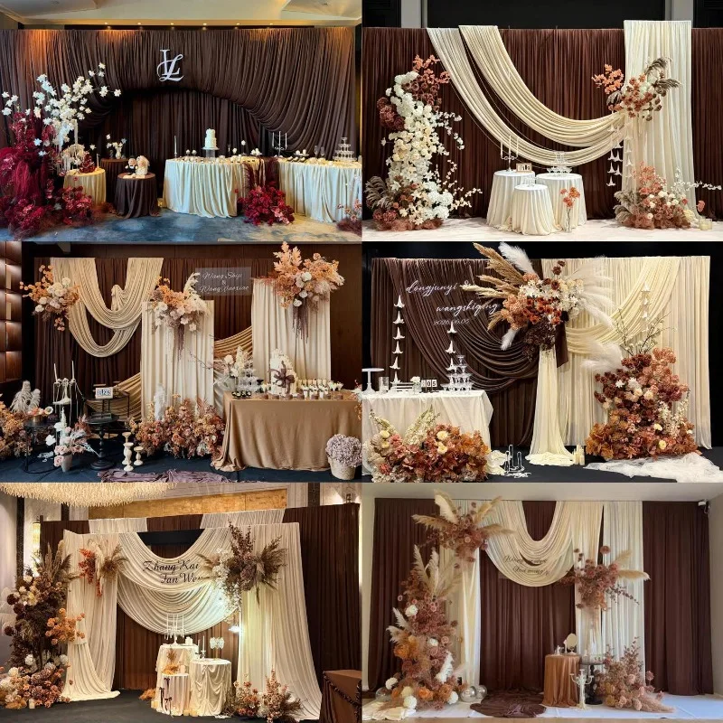 Elastic fabric wedding stage background cloth base arrangement decorative proposal curtain