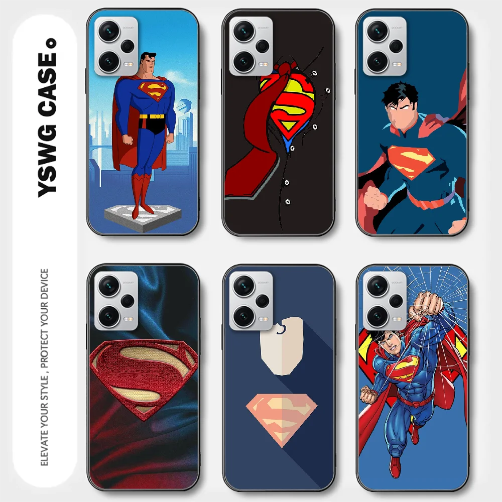 Kent Superman For Xiaomi Redmi Note 8 9 10 11 12 13 C Pro Plus K70 Phone Case Cover Black