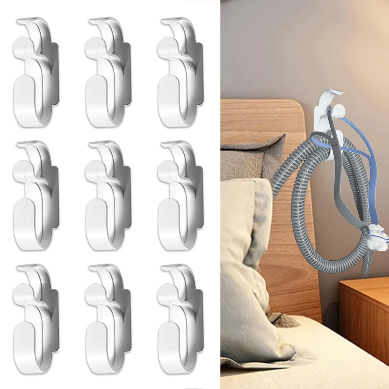 10/5/1pcs CPAP Hose Hanger and CPAP Mask Hook for Bed APAP Holder with Anti-decoupling Function Provide CPAP Users with A Clean