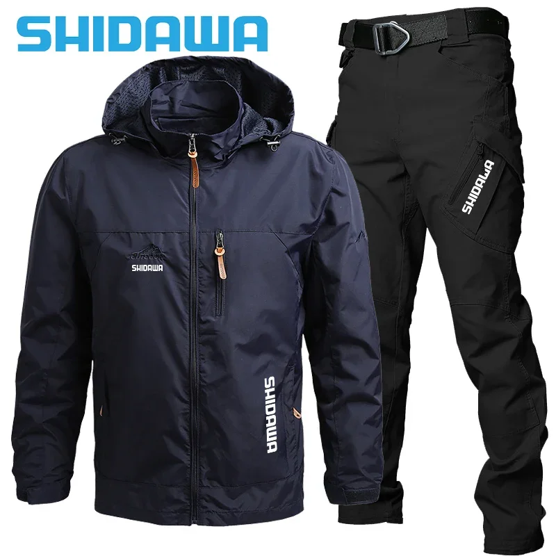 

Men's Thin Fishing Suits, Windproof Hooded Jackets, Multi Pocket Climbing Pants Sets, Outdoor, Camping, Spring, Autumn,2025,new