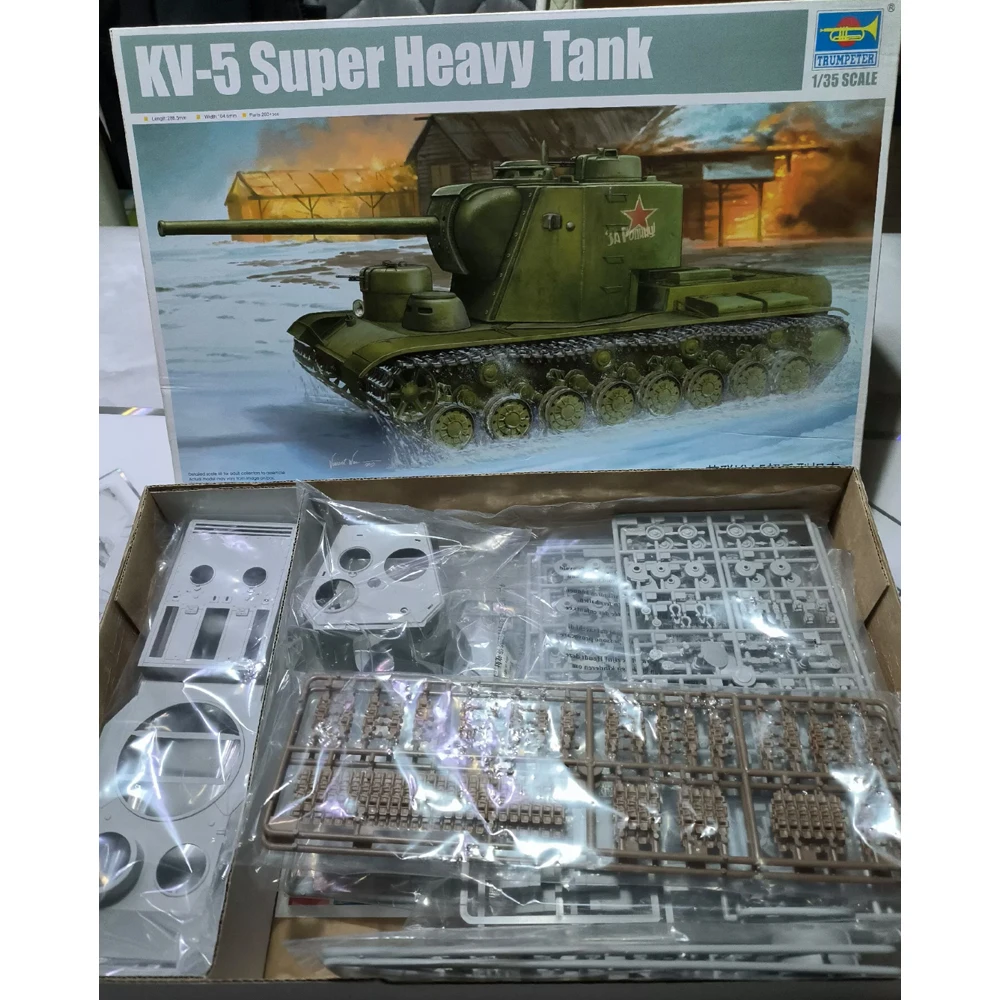 

Trumpeter 05552, масштаб 1:35, русский КВ-5 КВ5, супер тяжелый танк, военная игрушка, пластиковая сборка, модель, строительный комплект