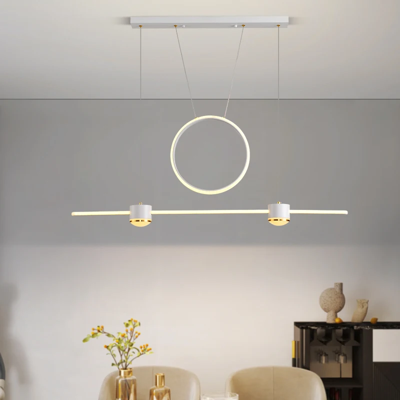 Cream Style Minimalist Bar Chandelier 2026 New Simple Modern Design Long Chandelier Indoor Lighting Source Decorative Lamp
