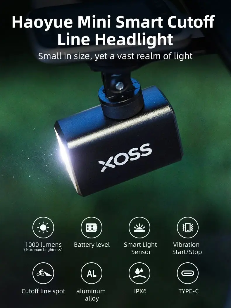 AliExpress CYCLAMI XOSS Noctera Bike Headlight 1000LM Display Screen High Brightness Bicycle Front Hanging Light Cycling Flashlight