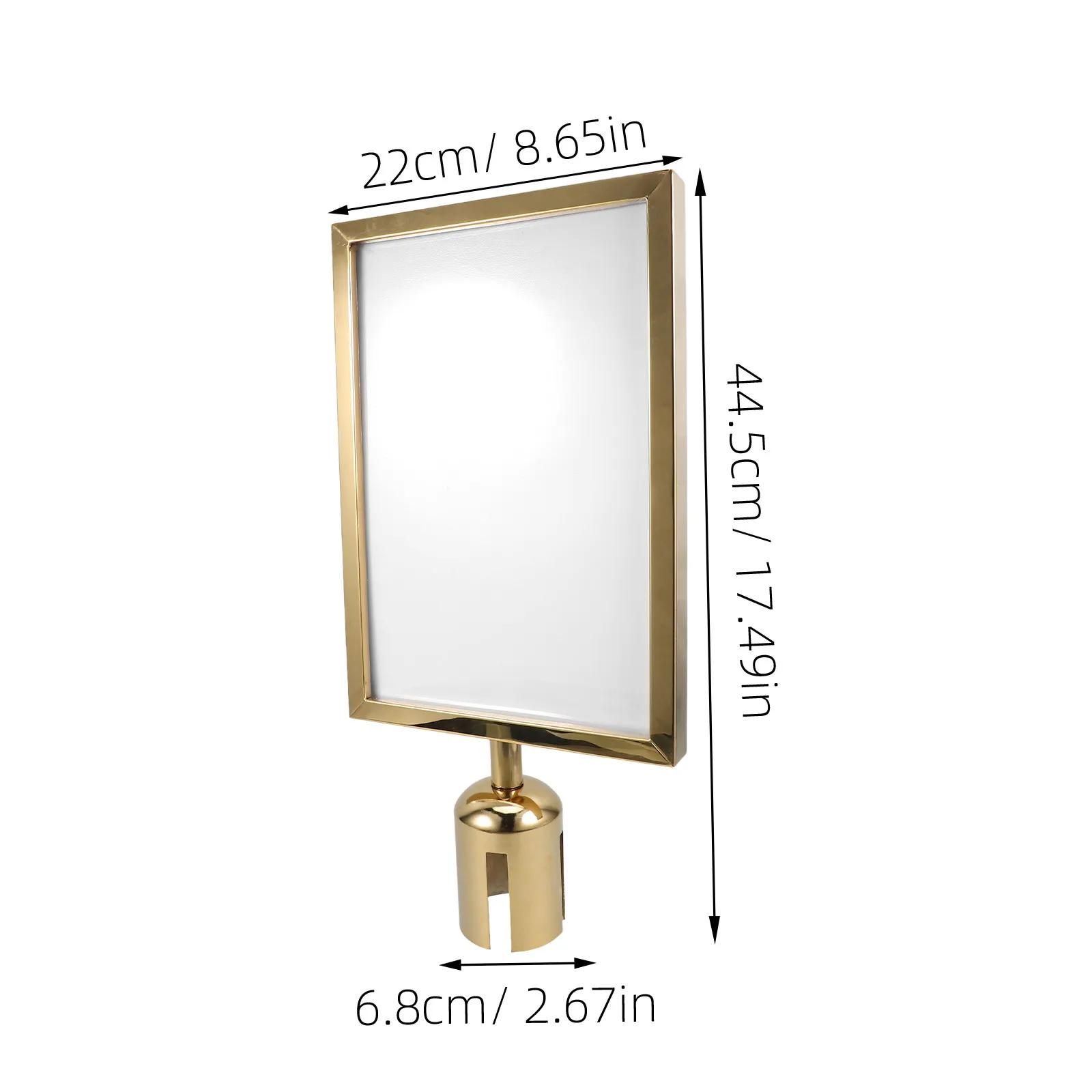 Stainless Steel Stanchion Sign Holder Commercial Grade Queue Barrier Sign Frame Crowd Control Portrait Frame A4
