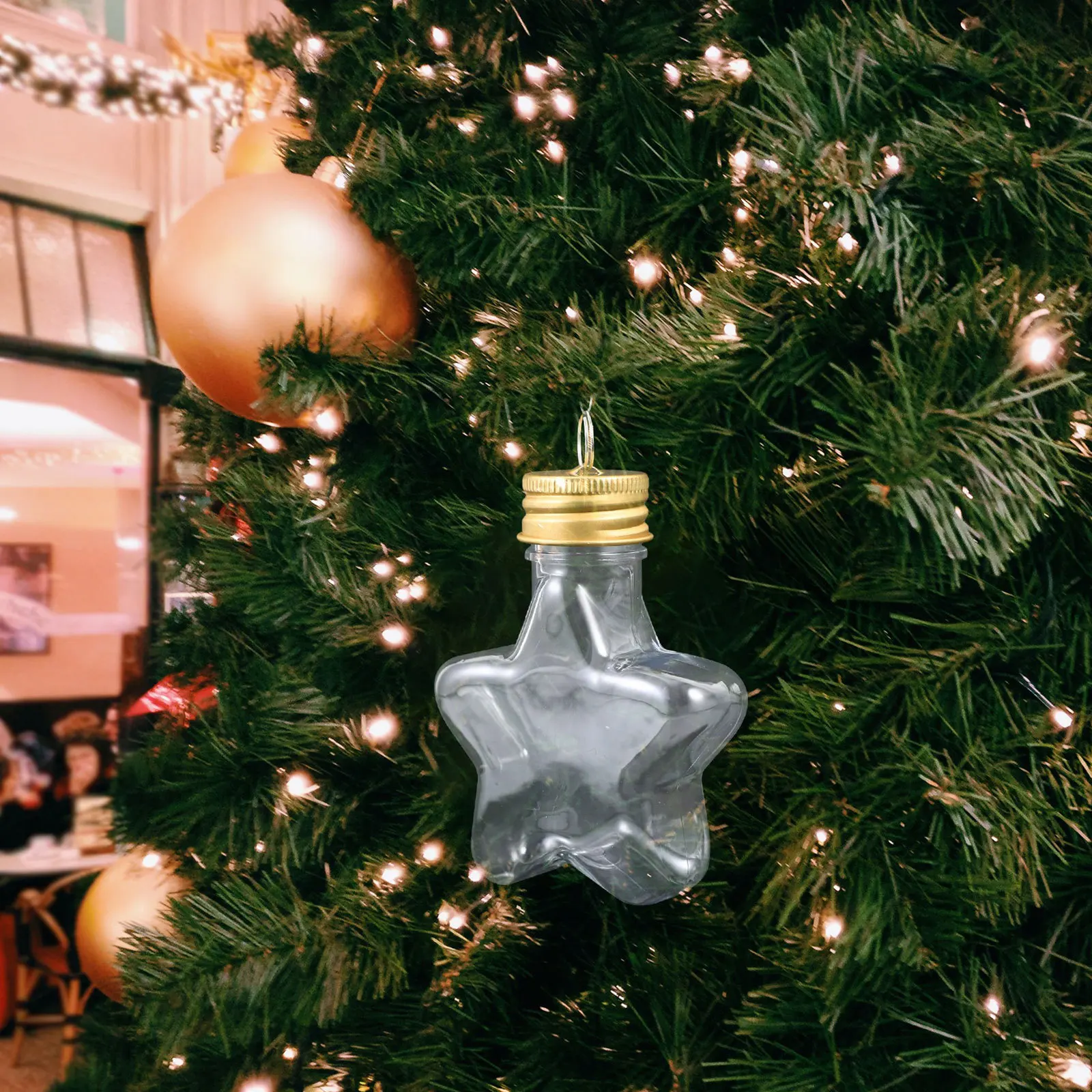 

16Pcs Star Shaped Plastic Bottles with Lids Fillable Candy Jars for Christmas Decor Holiday Party Favors Snack Storage