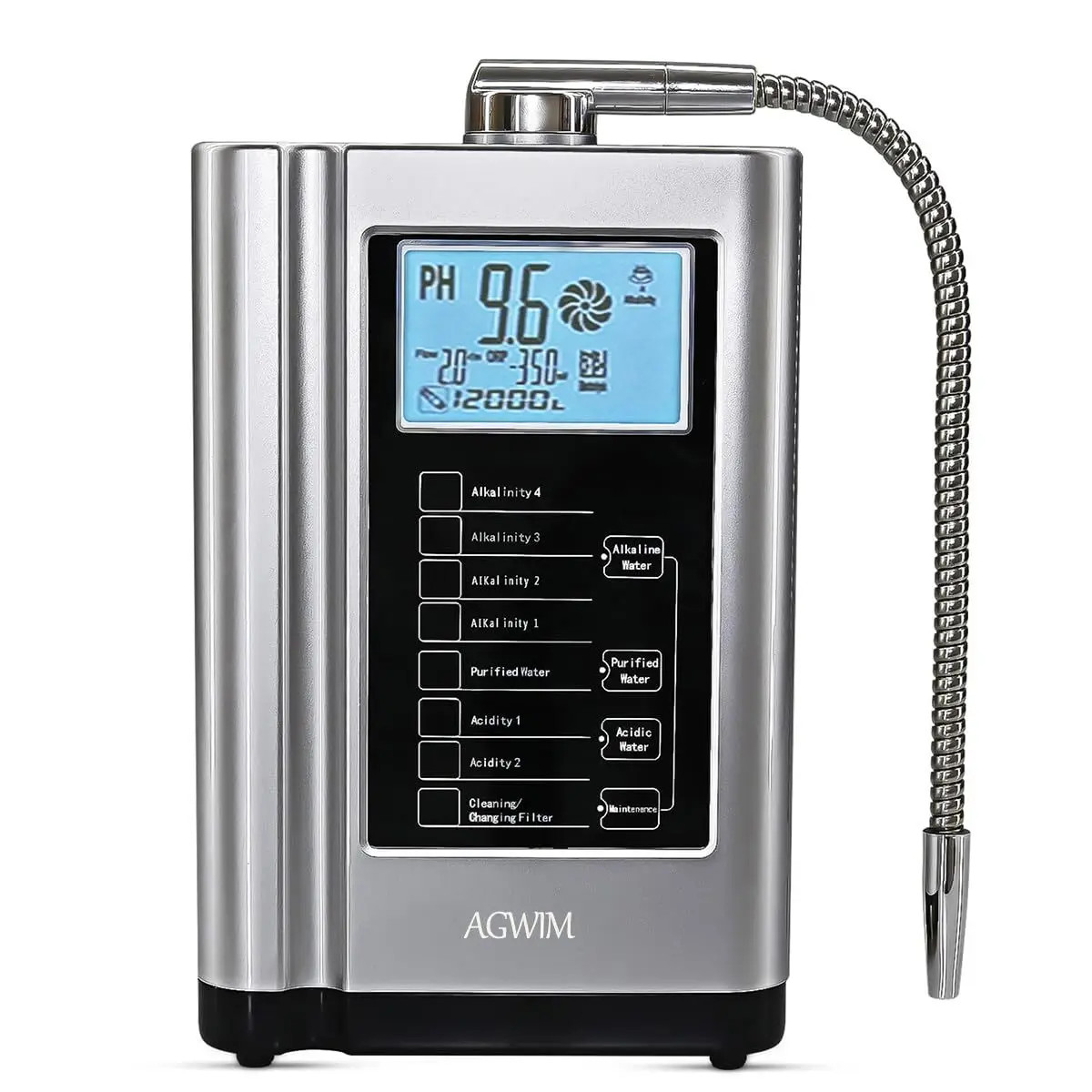 

729 Alkaline Water Ionizer Machine, Home Filtration System Produces pH 4-10.5 Water, 7 Water Settings, Up to - , 8000L P