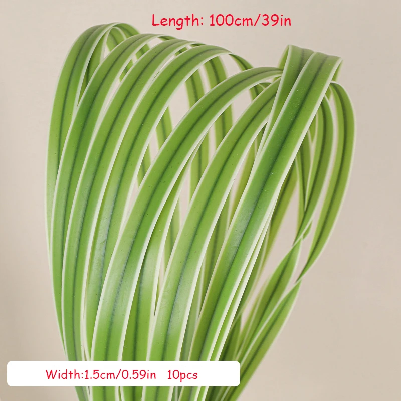 39 Zoll Künstlicher Grasstiel DIY Blumenmaterial Weiche Gummi-Blätter Rattan Blumenarrangement Pflanzengras Hochzeit Party Deko – Detail 15