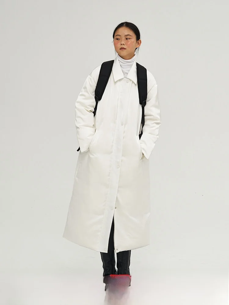 

DOSORDONTS Bla White Two-Color Mid-Length down Jaet Warm Loose Winter Faionable Design High-End Feel Commute Sle