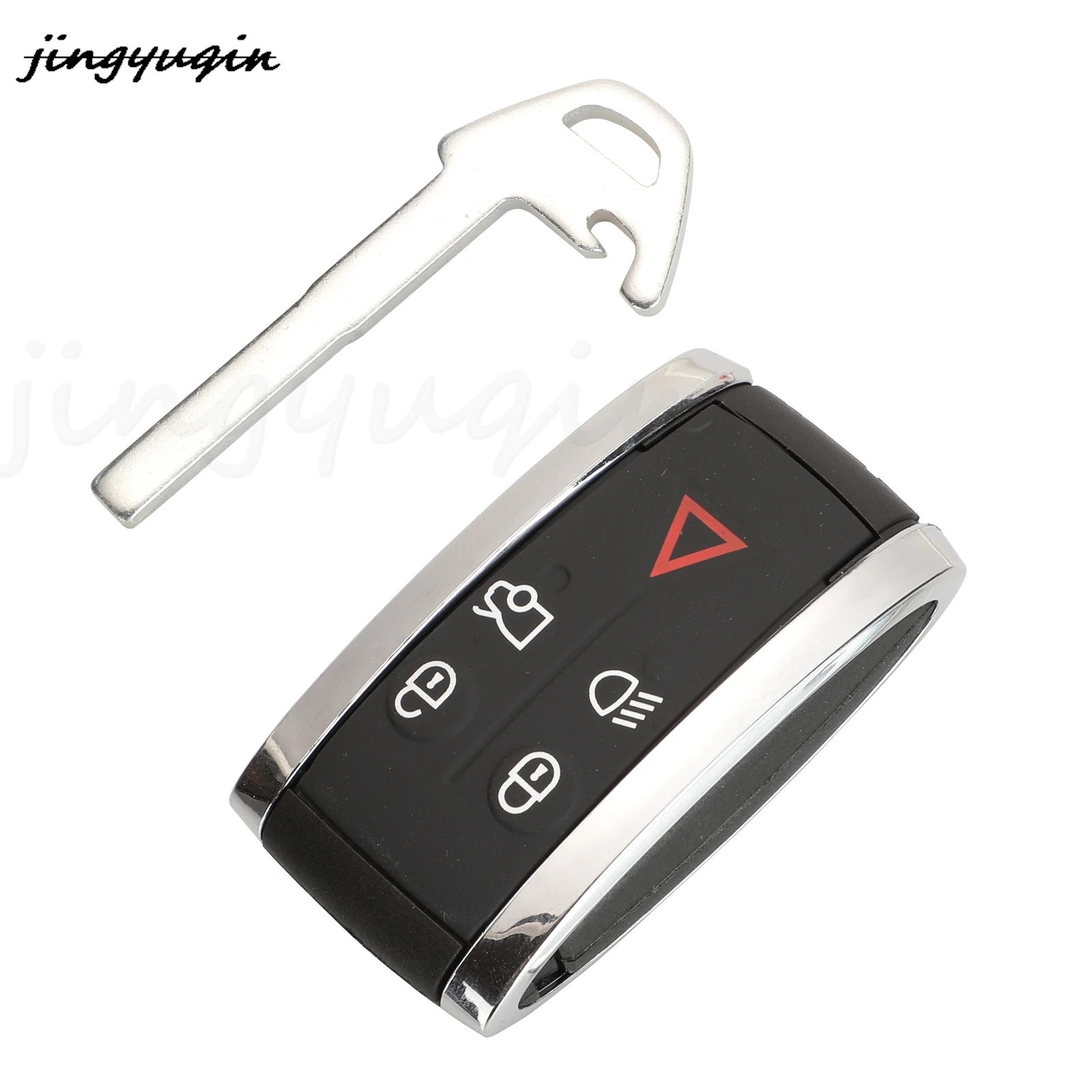 Jingyuqin 5 Bottoni Sostituzione Chiave A Distanza Dell'automobile Borsette Caso Fob Per Jaguar X XF XK XKR X-Type S-Type 2007-2011 Con Lama Uncut