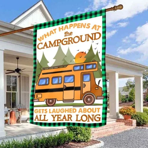 Camping What Happens At The Campground Gets Laugh About Flag Graden Flag XXH LLP LLX uui
