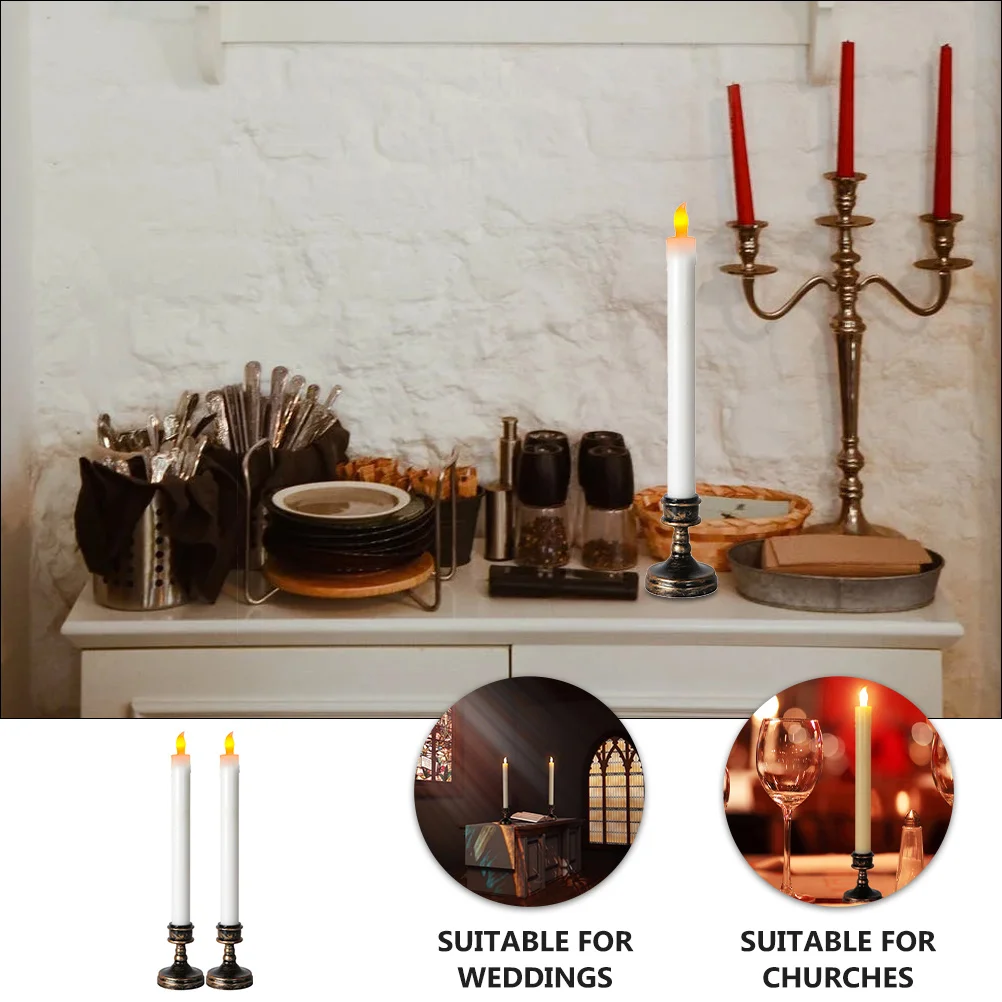 

2pcs Led Electronic Lamp Flameless Electric For Home Kitchen Living Room Garden Decoration Light