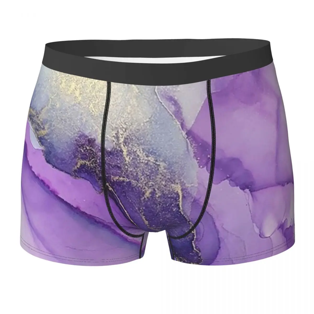 Boxer Underpants Shorts Original Regal Purple Alcohol Ink Abstract A Panties Men's Underwear for Homme Man Boyfriend Gifts