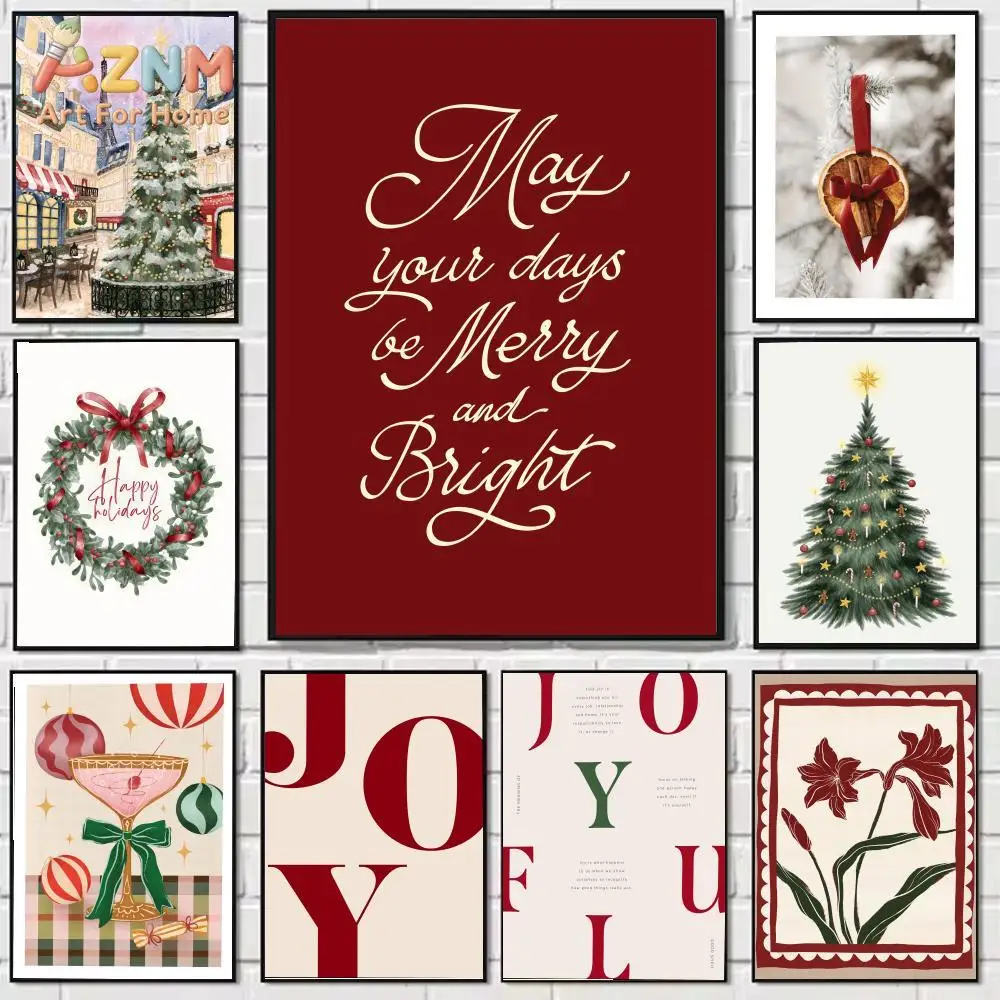 Christmas party gathering Painting Calligraphy Canvas Poster HD oil Painting Holiday Party Home Decoration Perfect Gift