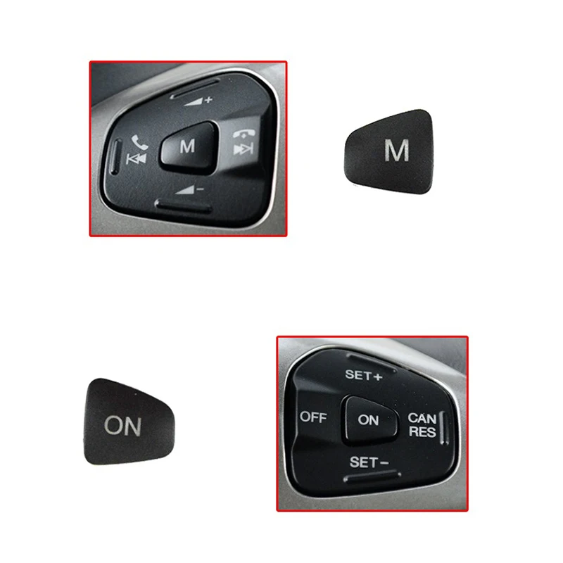 Car Steering Wheel Cruise Control Switch Audio Volume M ON Button Cap For Ford Escort Fiesta MK7 MK8 ST Ecosport 2013 - 2015