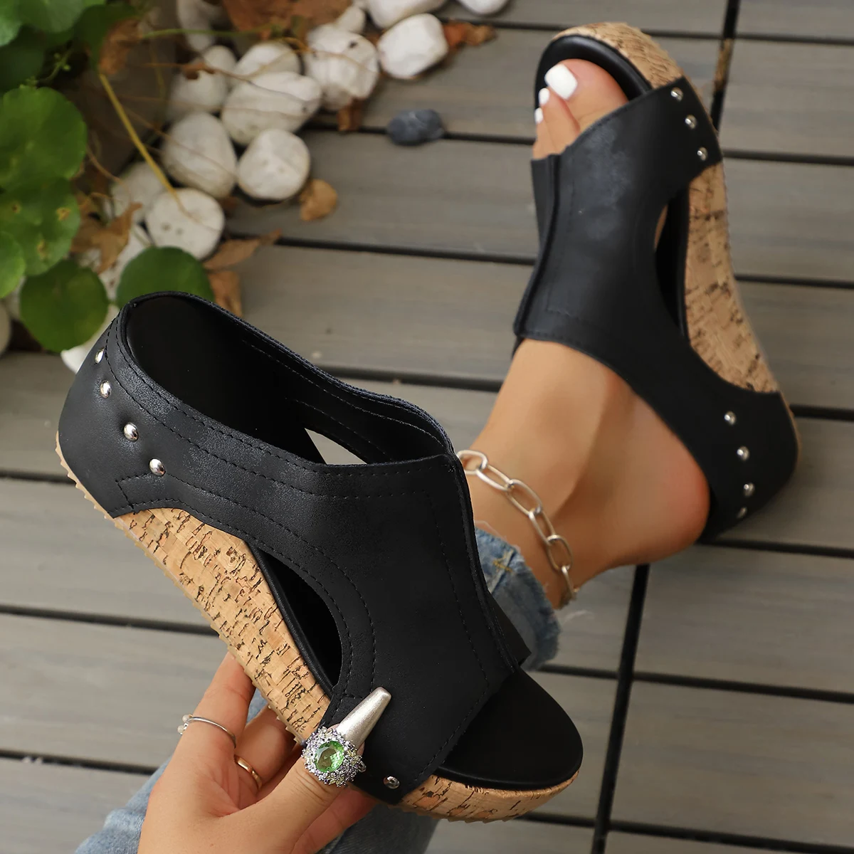 

Женские сандалии, роскошные повседневные дизайнерские сандалии, лето 2026, римские сандалии на платформе с открытым носком, женская обувь на танкетке в стиле ретро с открытым носком, женская обувь