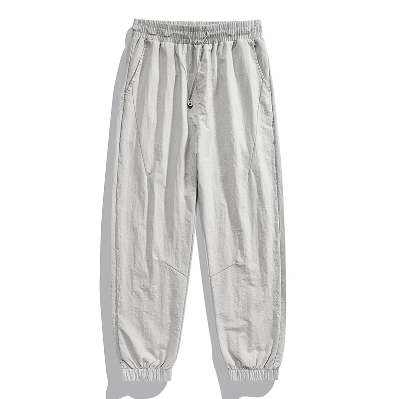 New Summer Men'S Thin Breathable Sports Pants Korean Version Fashionable Youth Casual Loose Outdoor Quick Drying 9-Point Trouser