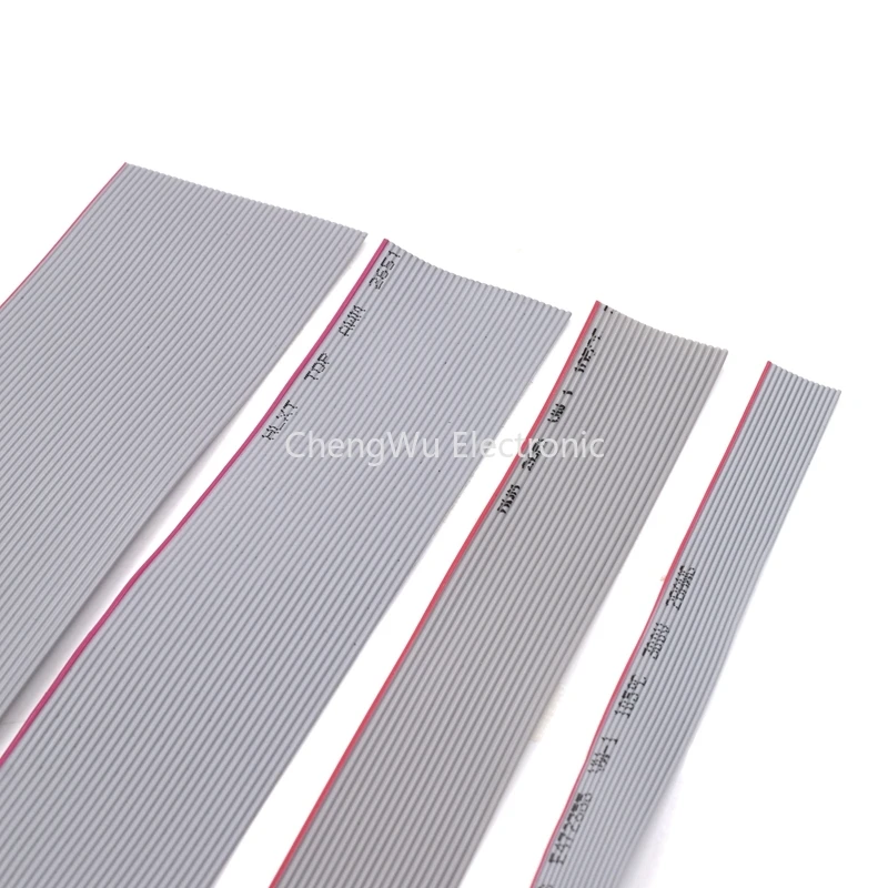 1Meter 1.0mm Pitch 10P/12P/14P/16P/20P/34P/40P 28AWG Wire Grey Flat Ribbon Cable for IDC 2.0MM FC Connector