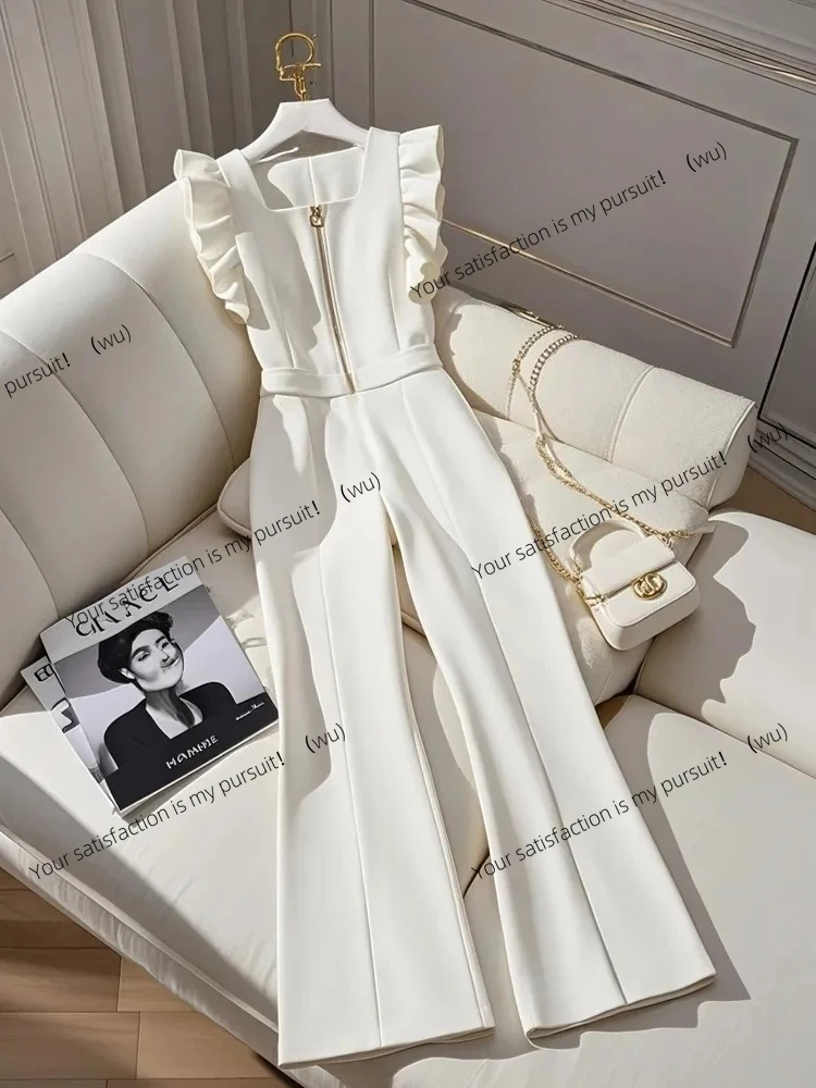 

Женский осенний комбинезон с высокой талией и подвеской, широкий комбинезон с подтяжками, женские корейские облегающие элегантные темпераментные брюки