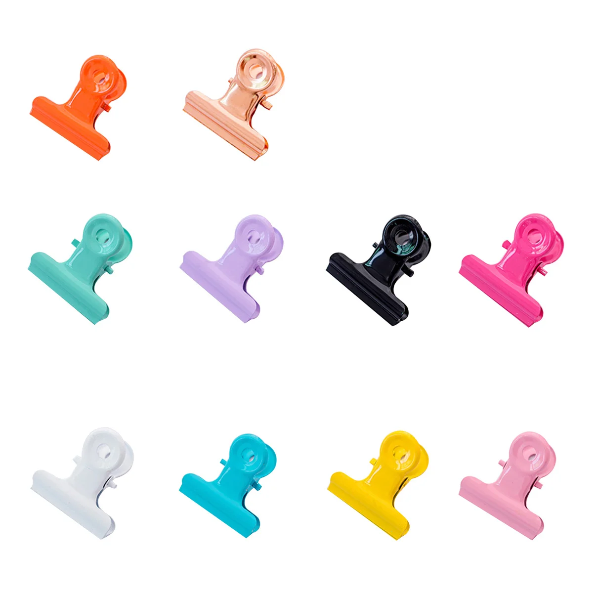

10Pcs Hard Metal Circular Organizers Attractive Candy Color for Pictures Papers Home Office File Clips Paper Clips