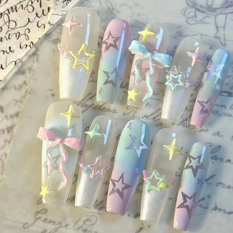 New Stylish Versatile Transparent Nail Art Stamping Mold with Fine Star Elements DIY Elegant Beauty Nail Tools