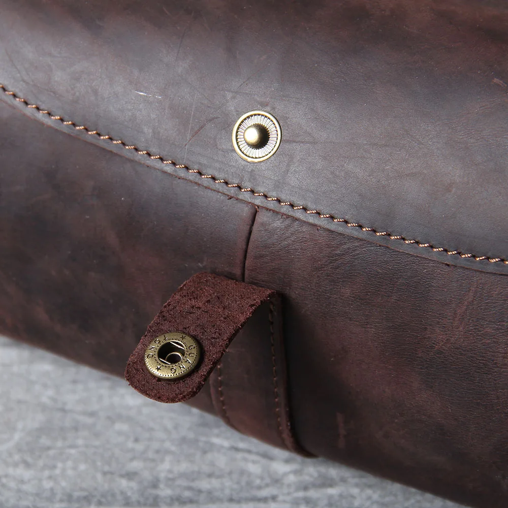 S.WORKER Echtleder Herren Umhängetasche, Bucket Bag, Vollnarbig, Trendige Casual Crossbody-Tasche, Mini-Umhängetasche für Handy & Schlüssel – Detail 18