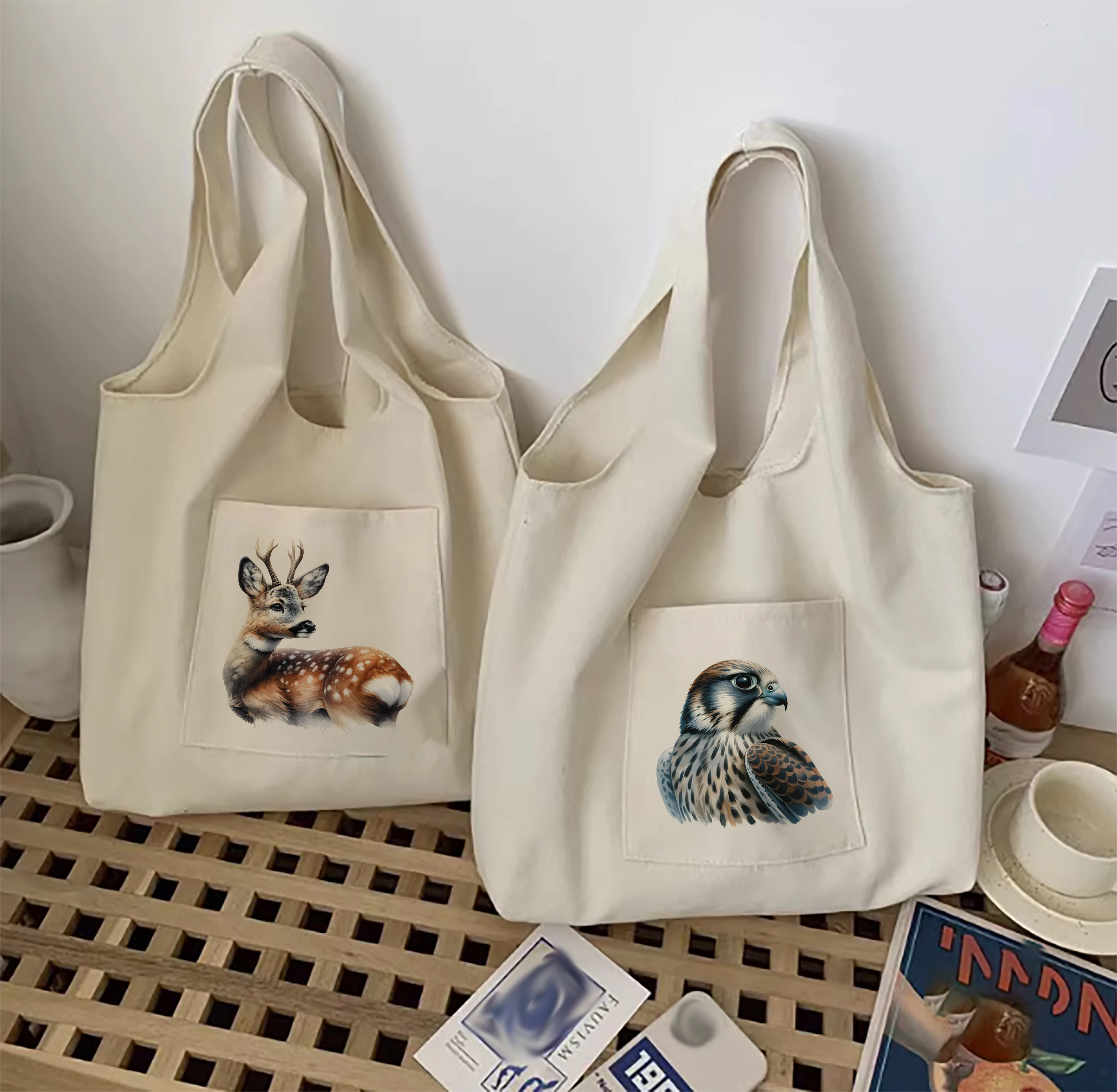 

Handbag, forest animal beach bag, fashionable vest bag, shoulder bag, large capacity, simple commuting women's handbag