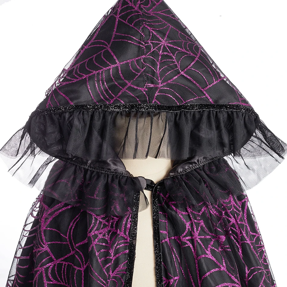 مجموعات أزياء الساحرة للفتيات، عباءة الهالوين التأثيرية، عباءة لحفلات أعياد ميلاد الأطفال، قناع عصا، ملابس الأداء