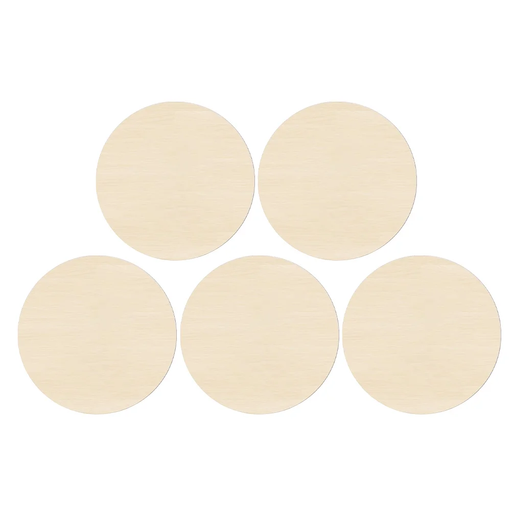 

5pcs Round Slices Unfinished Natural Wood Circles For Crafts Diy Craft Wood Blanks Graffiti Boards Wall Decor Door Hangers