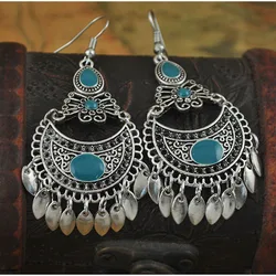 Fashion Boho Statement Dangle Earrings For Women Jewelry Long Drop Tassel Enameled Red Blue White Black Vintage Earrings Bijoux