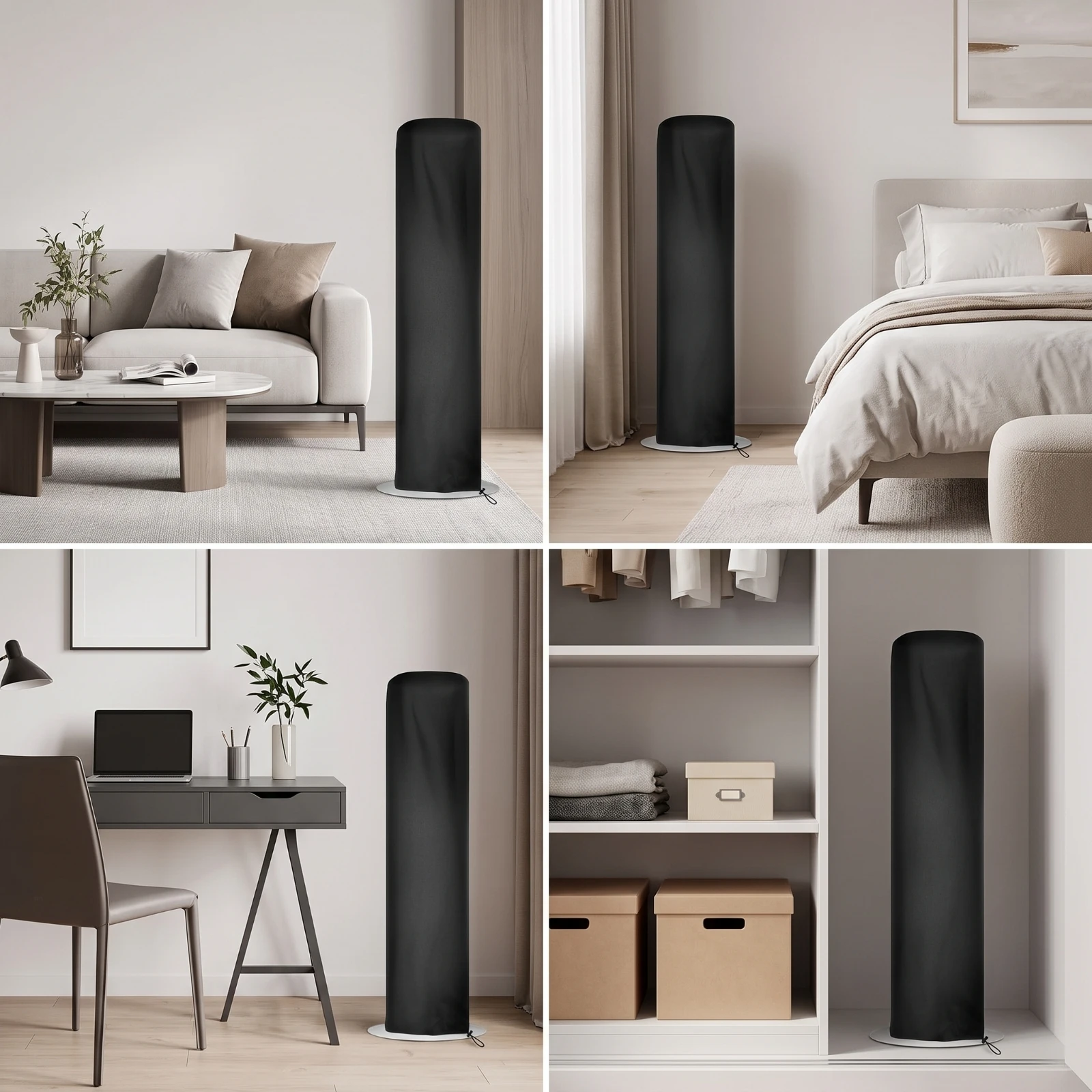 Vertical Fan Cover with Drawstring Dustproof Vertical Fan Cover Easy to Install Cylindrical for Storage, Living Room