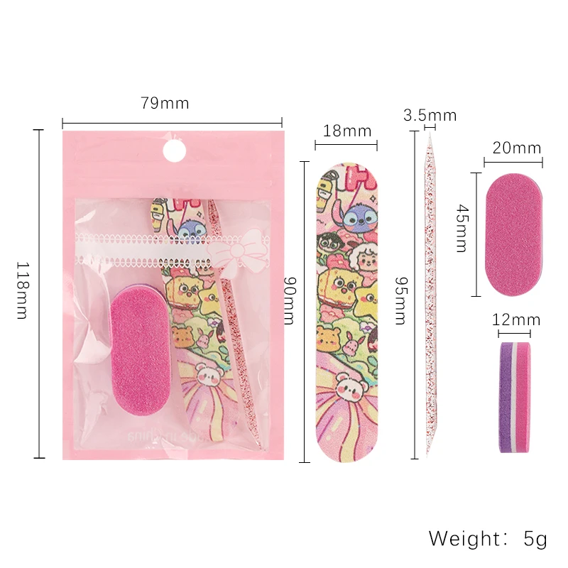 3pcs Mini Nail Files Block Grit Sponge Buffer crystal stick rod nails press on Cuticle pusher DIY Salon Manicure Tools set