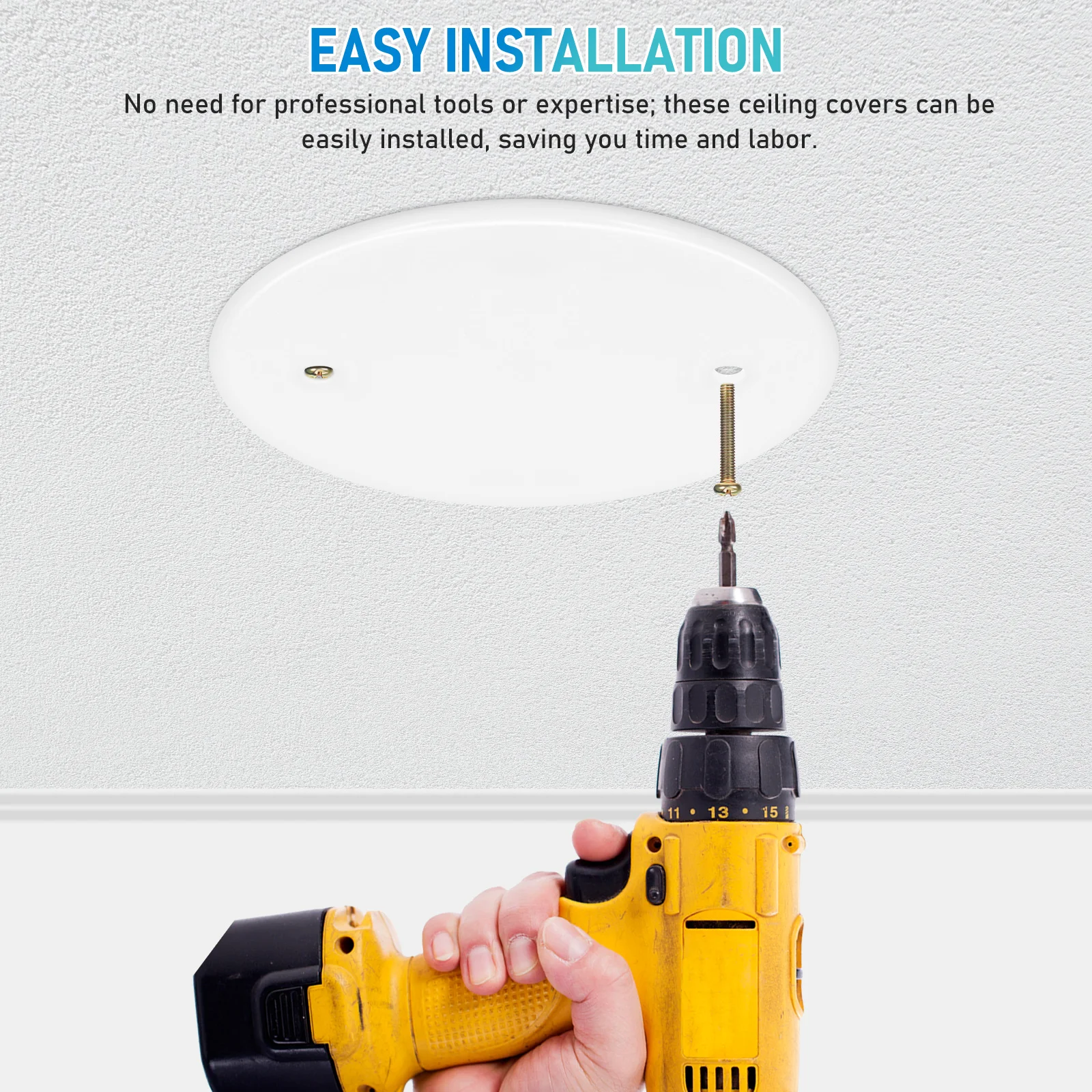 

8pcs Blank Ceiling Plate Cover Round White Electrical Box For Light Fixture Power Cable Protection Easy Installation Modern