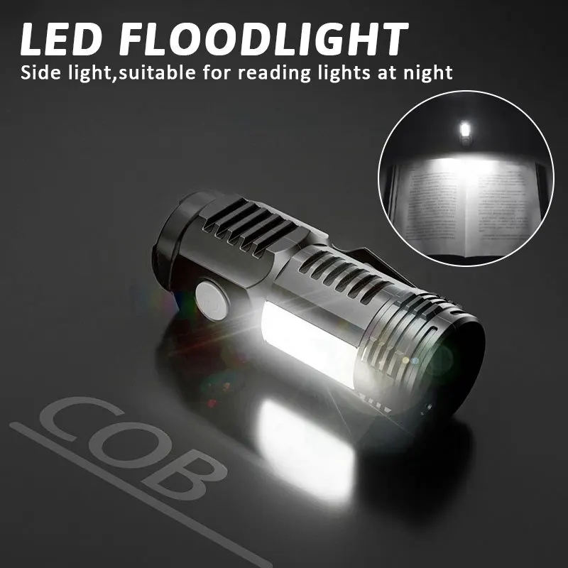 Portable Mini LED Handheld Flashlight Powerful Fingertip Torch Outdoor Waterproof Hiking Camping Flash Light with Pen Clip