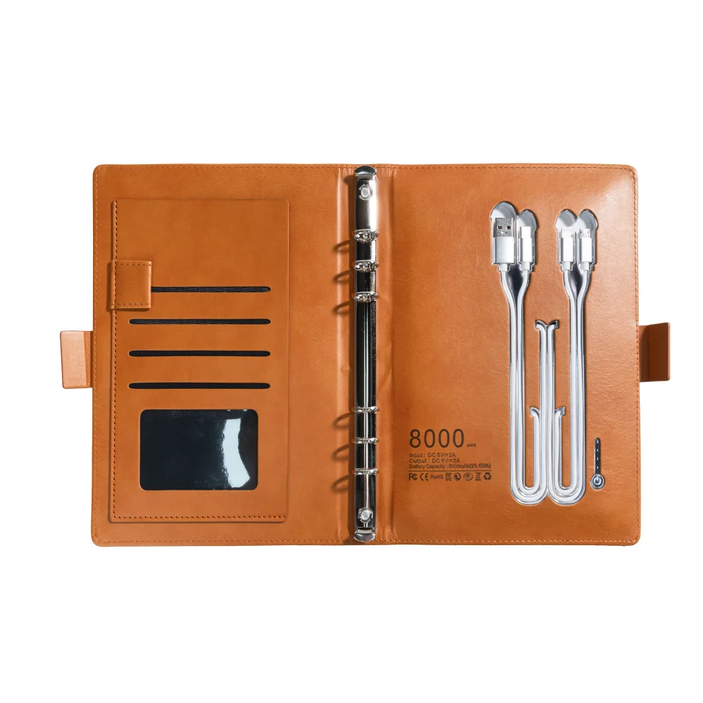 A5 Smart Notebook with 8000mAh Power Bank & Customizabale LED Logo light–A Stylish Business Gift for Professionals & Executives