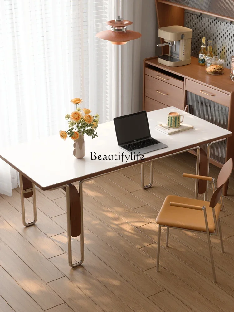 

ls 51 Medieval rock slab solid wood dining table rectangular stainless steel dining table