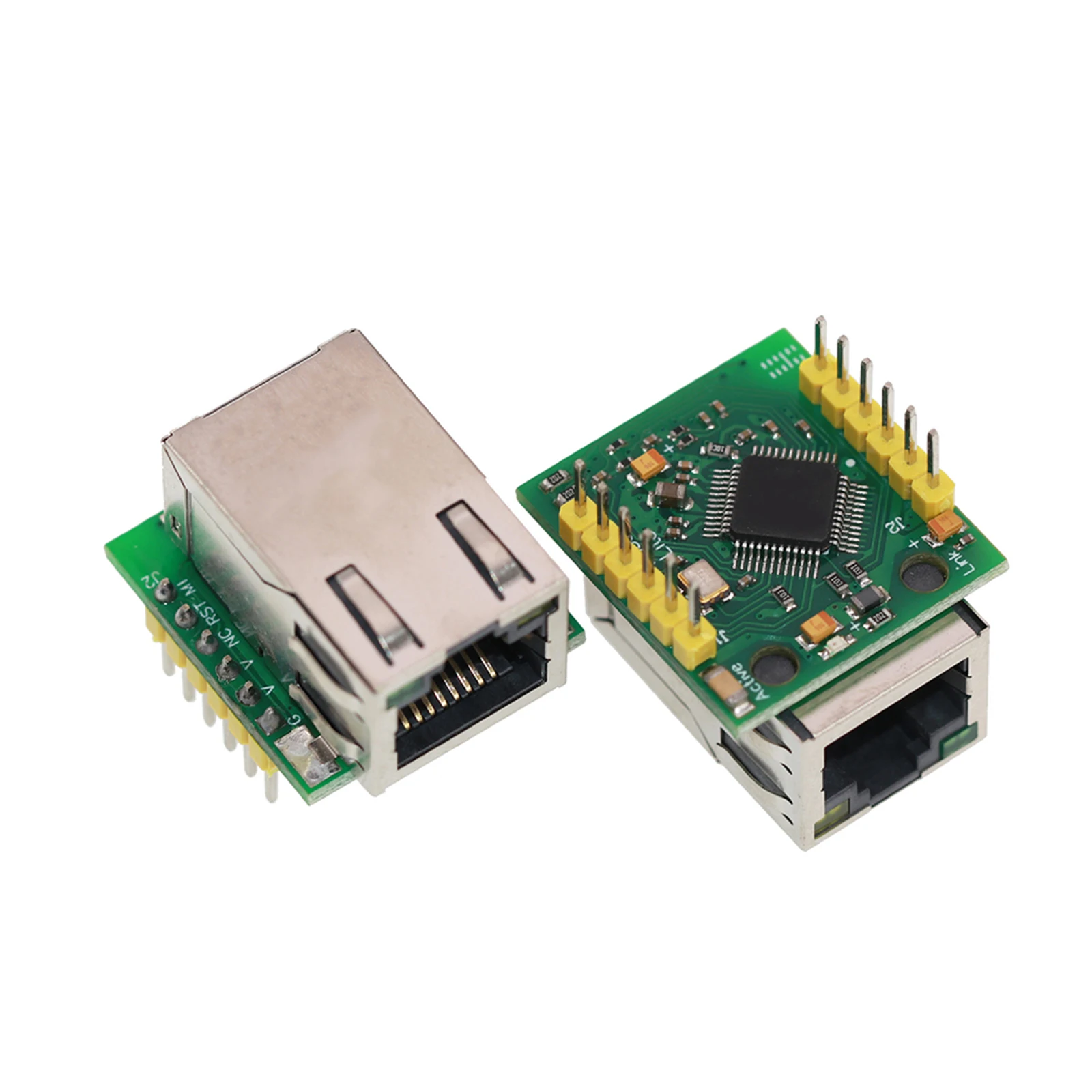 

Модуль Ethernet 3,3 В SPI Модуль 2 * однорядный контактный модуль 200 мА Зеленая плата W5500 28,5*23*24 мм Ardu Project