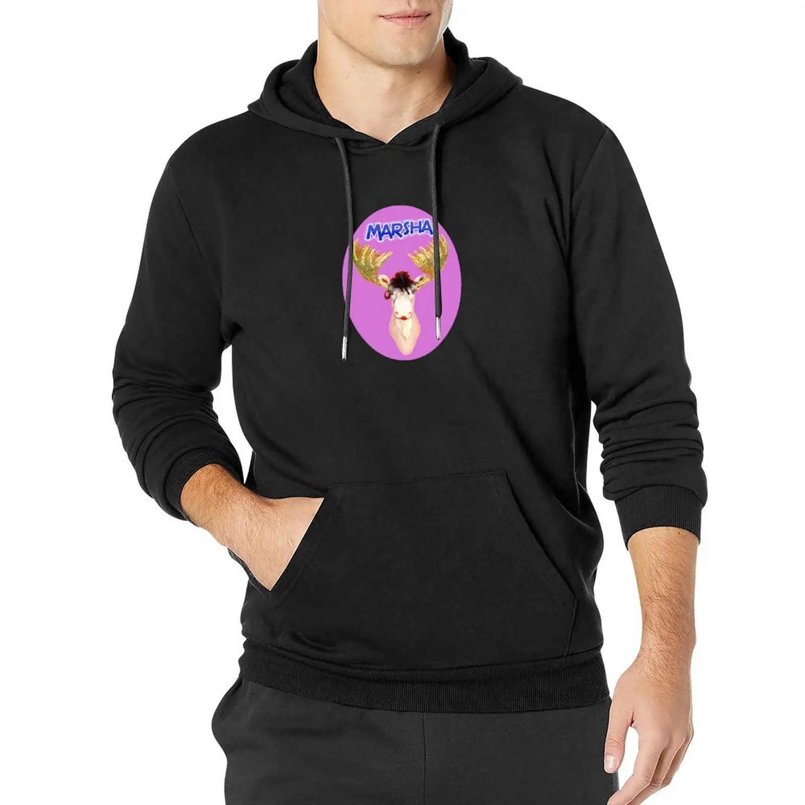 

Marsha The Moose Pullover Hoodie men's sweat-shirt aesthetic clothing fashion men streetwear men pullover